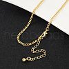 Brass Curb Chain Necklaces NJEW-K123-09G-2