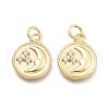 Brass Micro Pave Cubic Zirconia Pendants KK-P187-02G-1
