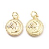 Brass Micro Pave Cubic Zirconia Pendants KK-P187-02G-1