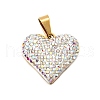201 Stainless Steel Clay Pendants STAS-R166-02B-G-1