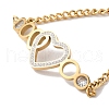 304 Stainless Steel Micro Pave Cubic Zirconia Link Bracelet for Women BJEW-C070-03A-G-3