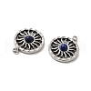 304 Stainless Steel Pave Natural Lapis Lazuli Sun Charms STAS-B074-05P-03-2