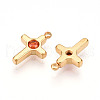 Ion Plating(IP) 304 Stainless Steel Micro Pave Cubic Zirconia Charms STAS-N110-01D-G-2