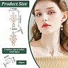 BENECREAT Brass Rhinestone Stud Earring Finding KK-BC0010-67-2