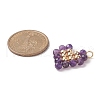 Natural Amethyst Copper Wire Wrapped Pendants PALLOY-JF02037-02-2