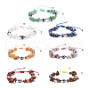 7Pcs 7 Style Natural Mixed Stone Chips & Resin Evil Eye Braided Bead Bracelets Set BJEW-JB08495-1