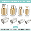 Beebeecraft 32Pcs 8 Style 201 Stainless Steel Cord Ends STAS-BBC0003-57-2