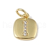 Rack Plating Brass Micro Pave CLear Cubic Zirconia Charms KK-E110-14G-I-1