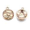 Brass Micro Pave Clear Cubic Zirconia Pendants KK-S359-138-RS-2