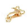 Brass Micro Pave Clear Cubic Zirconia Fold Over Clasps KK-S382-03G-2