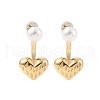 304 Stainless Steel Shell Pearl Stud Earrings EJEW-Q019-01G-3
