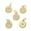 Brass Micro Pave Clear Cubic Zirconia Charms X-ZIRC-L091-079G-1