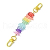 Dyed Colorful Natural Quartz Crystal Chakra Prism Link Bag Extender Chains FIND-JF00144-2