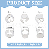 Unicraftale 3Pcs 3 Styles 304 Stainless Steel Open Cuff Finger Ring Cabochon Settings STAS-UN0059-66P-3