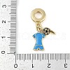 Rack Plating Brass Enamel European Dangle Charms KK-P287-31B-G-3