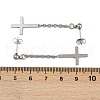 201 Stainless Steel Dangle Stud Earrings EJEW-P314-01B-P-5