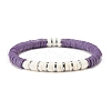 Handmade Polymer Clay Heishi Beads Stretch Bracelet for Women BJEW-JB07526-1