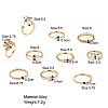 10Pcs Alloy with Crystal Rhinestone Finger Rings WG3531F-01-2