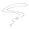 Non-Tarnish 304 Stainless Steel Rosary Bead Necklaces For Religion STAS-B021-02P-1