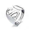 Letter S 925 Sterling Silver Cuff Rings for Women FS-WG3D730-01-5