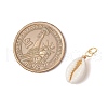 Natural Cowrie Shell Pendants PALLOY-JF03712-01-3