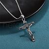 Cross Pendant Necklace with Jesus Crucifix Religious Necklace Sacrosanct Charm Neck Chain Jewelry Gift for Birthday Easter Thanksgiving Day JN1109A-2
