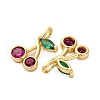 Brass Micro Pave Cubic Zirconia Pendants KK-F895-18E-G-2