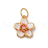 925 Sterling Silver White Enamel Flower Charms STER-D304-03G-1