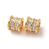 Brass Micro Pave Clear Cubic Zirconia European Beads KK-F898-12G-2