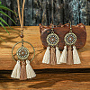Alloy & Wood Tassel Pendant Necklace & Dangle Earring FS-WGEEC72-06-1