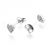 Brass Micro Pave Clear Cubic Zirconia Stud Earrings EJEW-T046-26P-NF-2