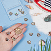 BENECREAT 12Pcs Brass Pave Paua Shell Heart Charms FIND-BC0013-84B-3
