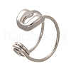 304 Stainless Steel Open Cuff Rings for Women RJEW-A054-01P-3