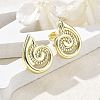 Brass Shell Shape Stud Earrings for Women EJEW-U035-10G-2