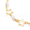 Brass Star Link Chain Anklets AJEW-AN00419-2