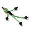 Halloween Theme Glass Seed & Natural Black Onyx & Synthetic Turquoise Beaded Pendants PALLOY-MZ00777-04-3
