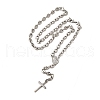 202 Stainless Steel Rosary Bead Necklaces STAS-A100-09P-2