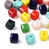 Opaque Color Faceted Glass Beads GLAA-E047-02B-1