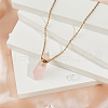 SUPERFINDINGS 1Pc Natural Rose Quartz Faceted Hexagonal Prism Perfume Bottle Pendant Necklaces NJEW-FH0001-17G-01-5
