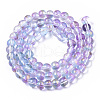 Transparent Spray Painted Glass Bead Strands X-GLAA-N035-03B-B05-2