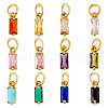 12Pcs 12 Colors Brass Micro Pave Cubic Zirconia Charms FIND-TA0005-61-9