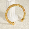 304 Stainless Steel Coil Cuff Bangles for Women BX6193-2-2