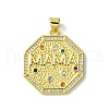 Mother's Day Real 18K Gold Plated Brass Micro Pave Cubic Zirconia Pendant KK-H472-05G-02-1