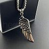 Stylish Stainless Steel Wing Pendant Necklace Punk Rock Accessories FD2976-2