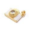 Brass Micro Pave Cubic Zirconia & Enamel Pendants KK-Q098-36G-B-2