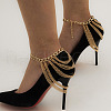 Iron & Aluminum Chain Multi-Layered Anklets Tassel Shoes Chains WG98879-01-1