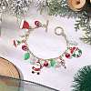 Christmas Theme Alloy Enamel Charm Bracelets for Women BJEW-JB11111-2