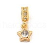 Brass Micro Pave Clear Cubic Zirconia Pendants KK-U007-02G-04-1