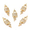 Brass Micro Pave Clear Cubic Zirconia Links Connectors ZIRC-L100-055G-1