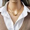 201 Stainless Steel 3 Round Graduated Beaded Pendant Necklaces FS-WGD22DA-02-2
